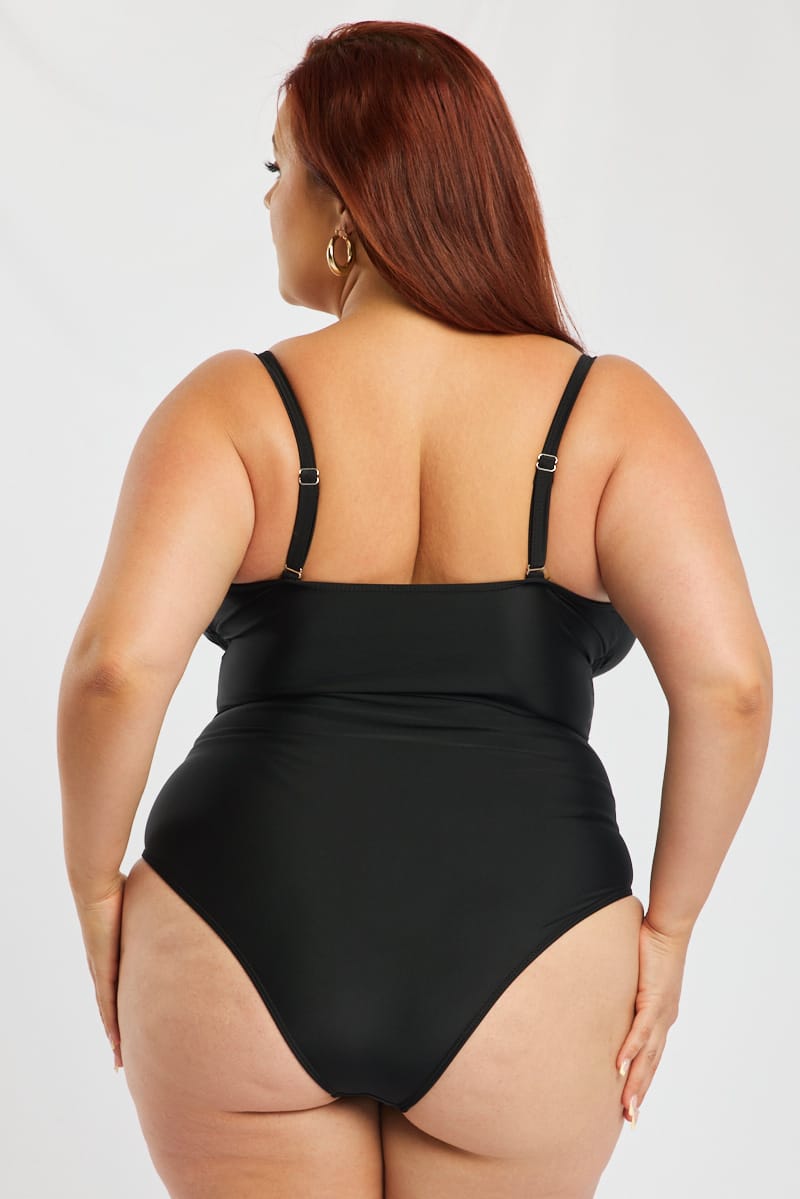 Black Ditsy One Piece Swimsuit for YouandAll Fashion