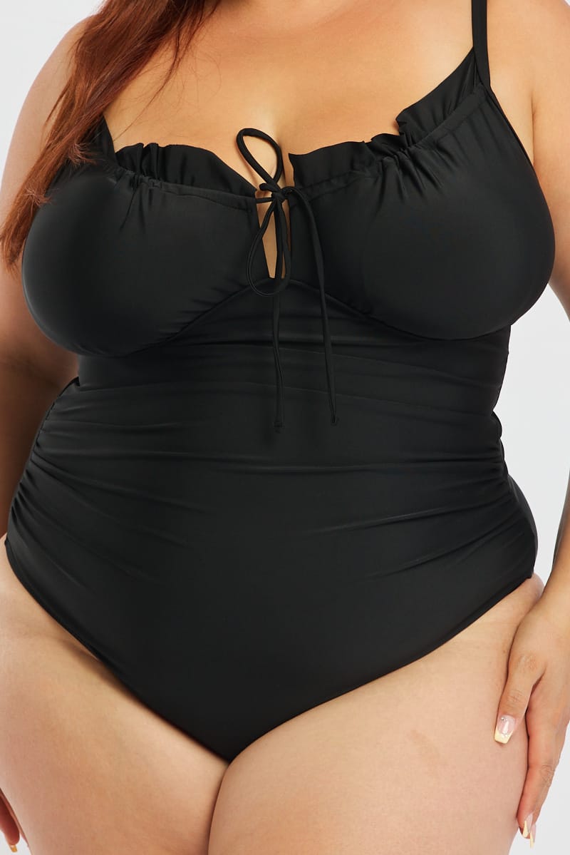 Black Ditsy One Piece Swimsuit for YouandAll Fashion