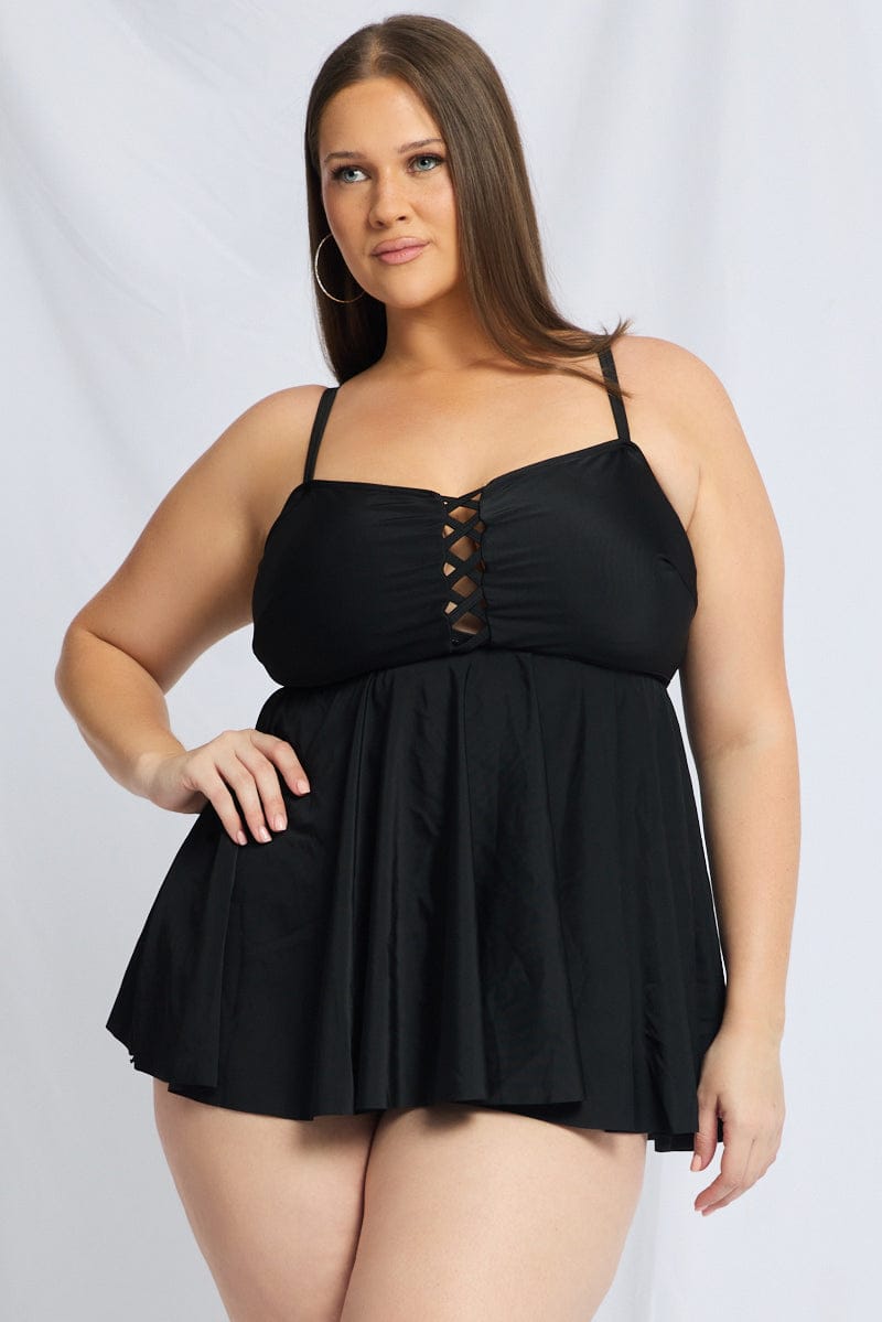 Black Cut Out Bikini Set Dress And Shorts for YouandAll Fashion