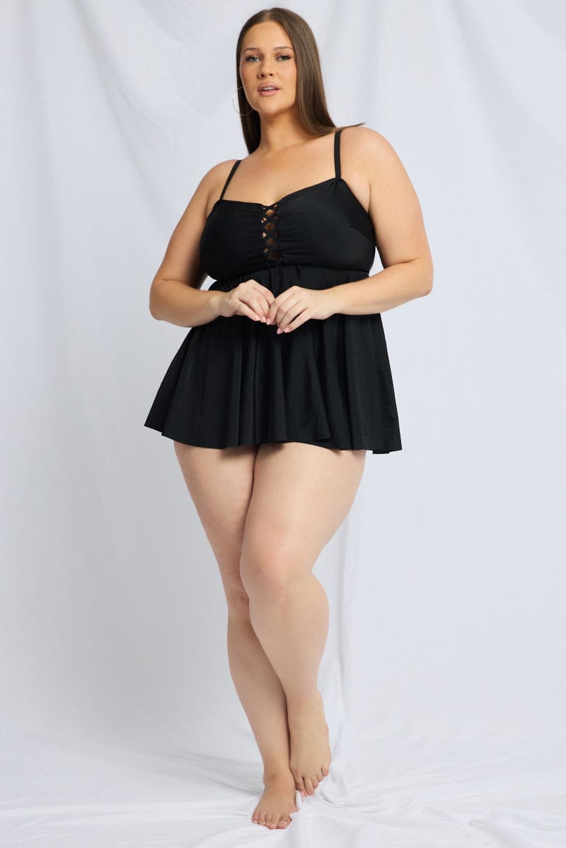 Black Cut Out Bikini Set Dress And Shorts for YouandAll Fashion
