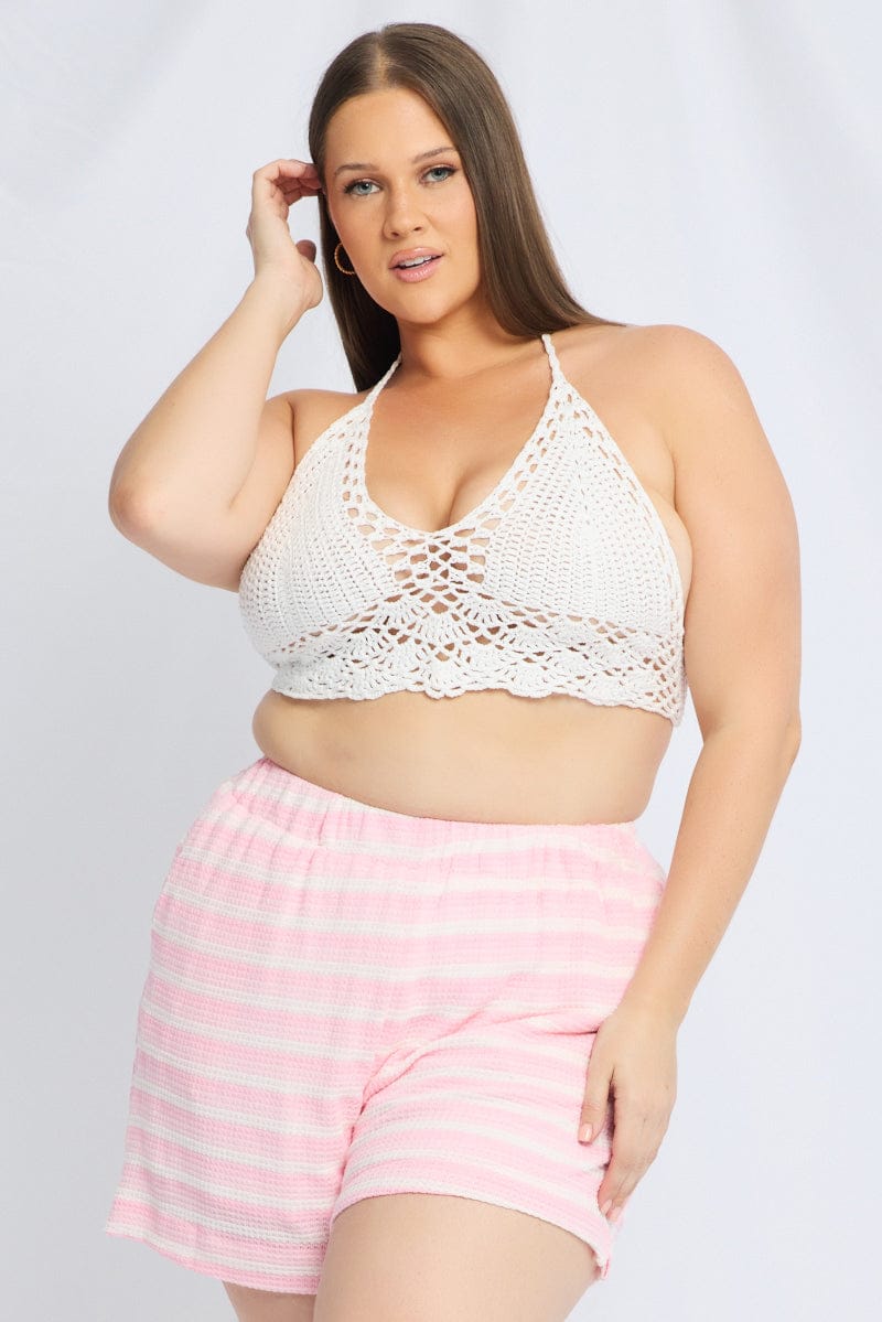 White Crochet Bikini Top for YouandAll Fashion