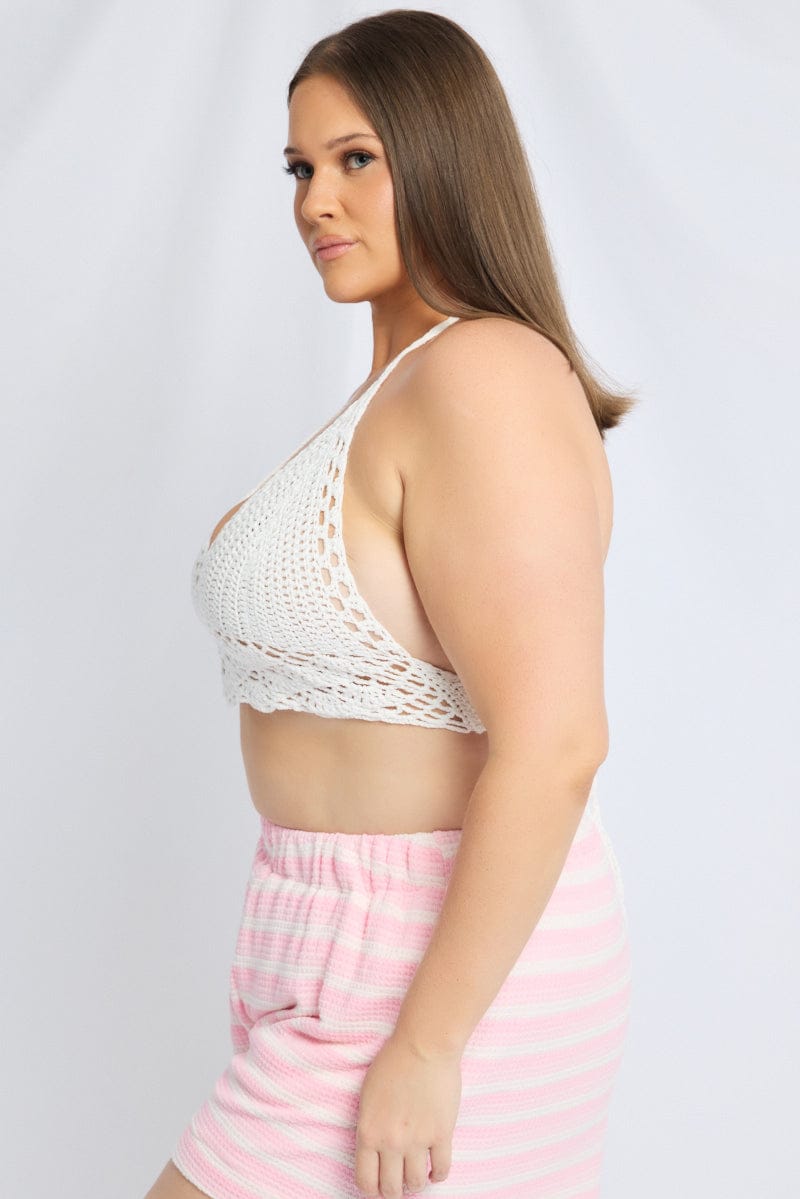 White Crochet Bikini Top for YouandAll Fashion