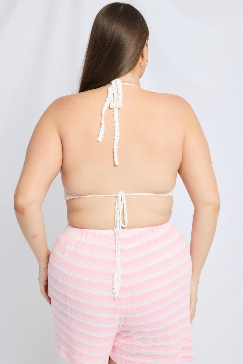 White Crochet Bikini Top for YouandAll Fashion