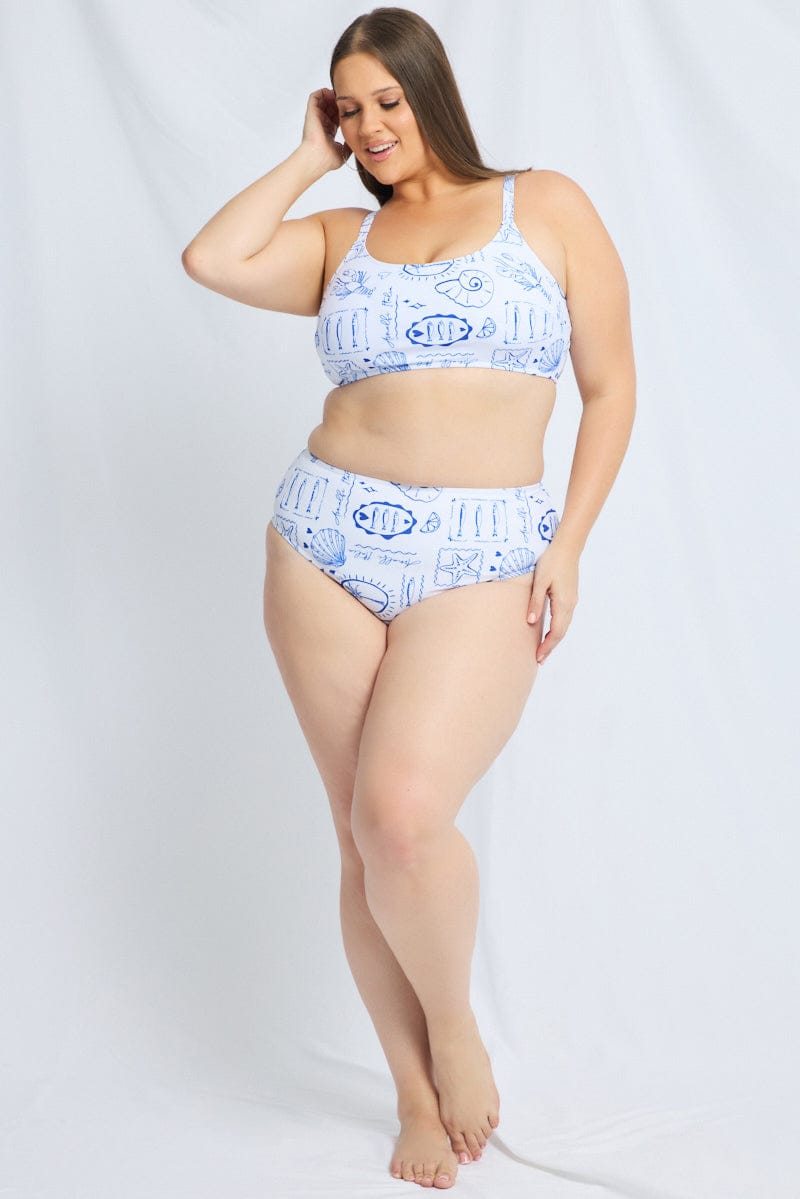 White Abstract Bikini Set for YouandAll Fashion