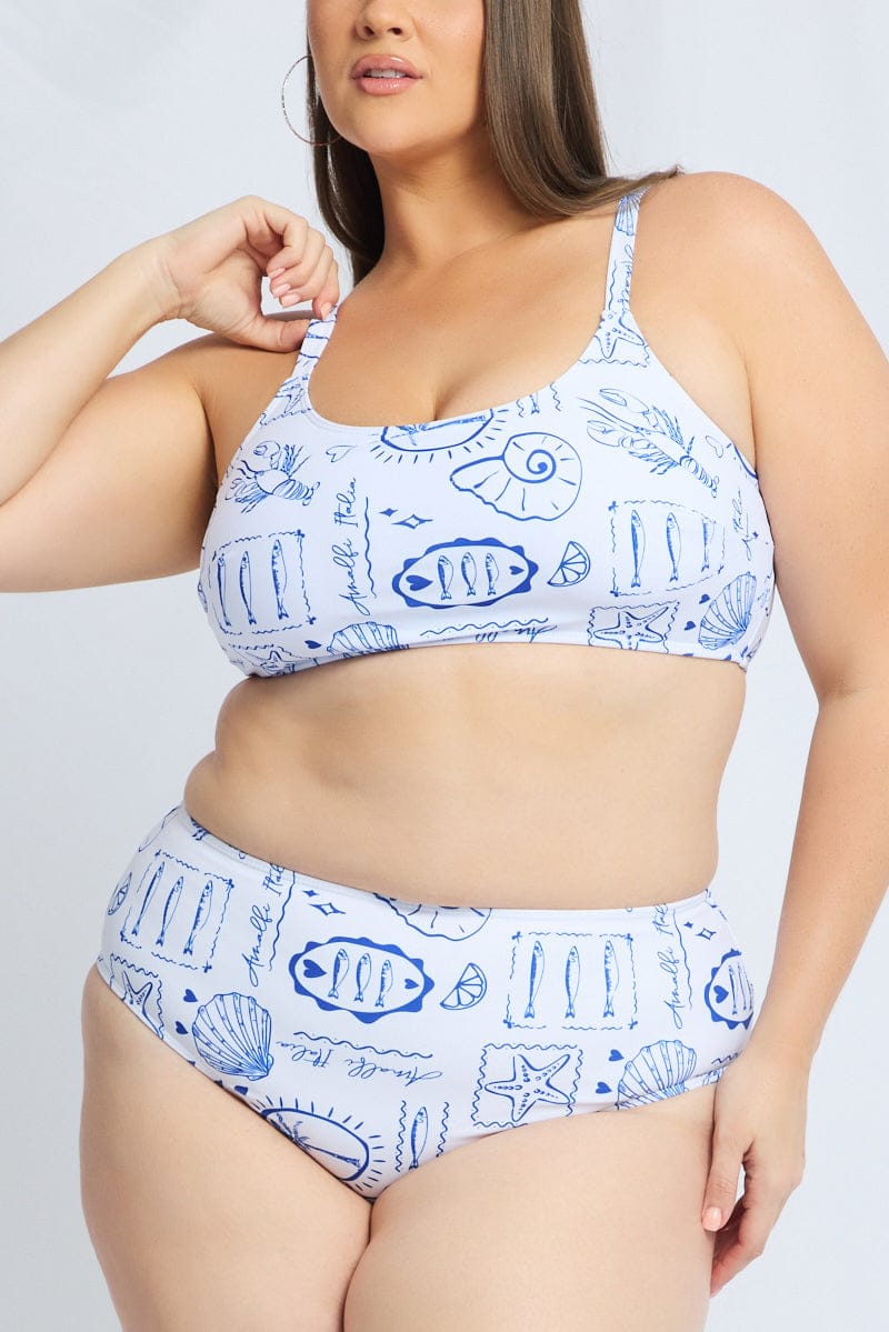 White Abstract Bikini Set for YouandAll Fashion
