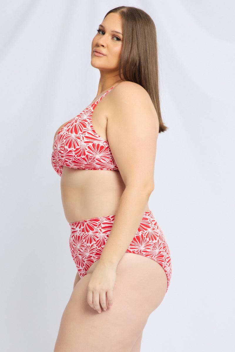 Red Abstract Triangle Bikini Set for YouandAll Fashion