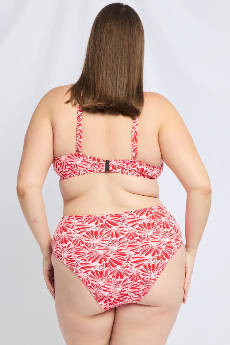 Red Abstract Triangle Bikini Set for YouandAll Fashion