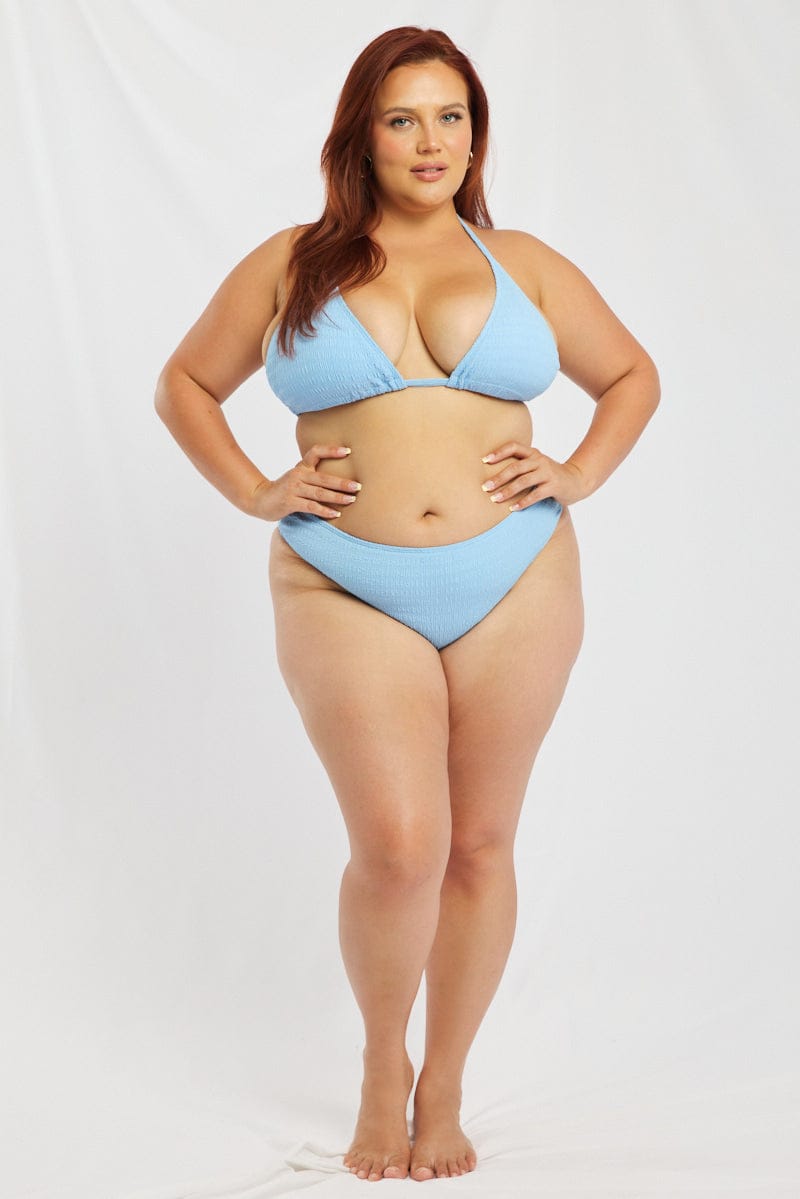 Blue Triangle Bikini Set With Sarong for YouandAll Fashion