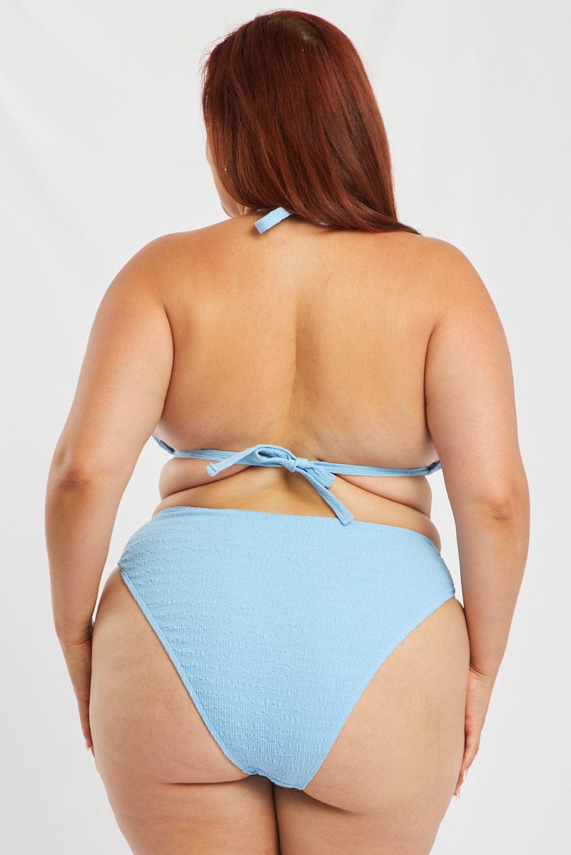 Blue Triangle Bikini Set With Sarong for YouandAll Fashion