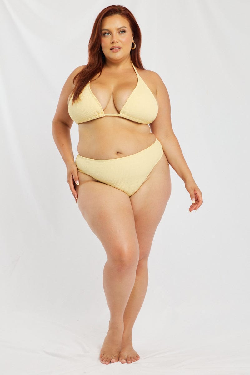 Yellow Triangle Bikini Set With Sarong for YouandAll Fashion