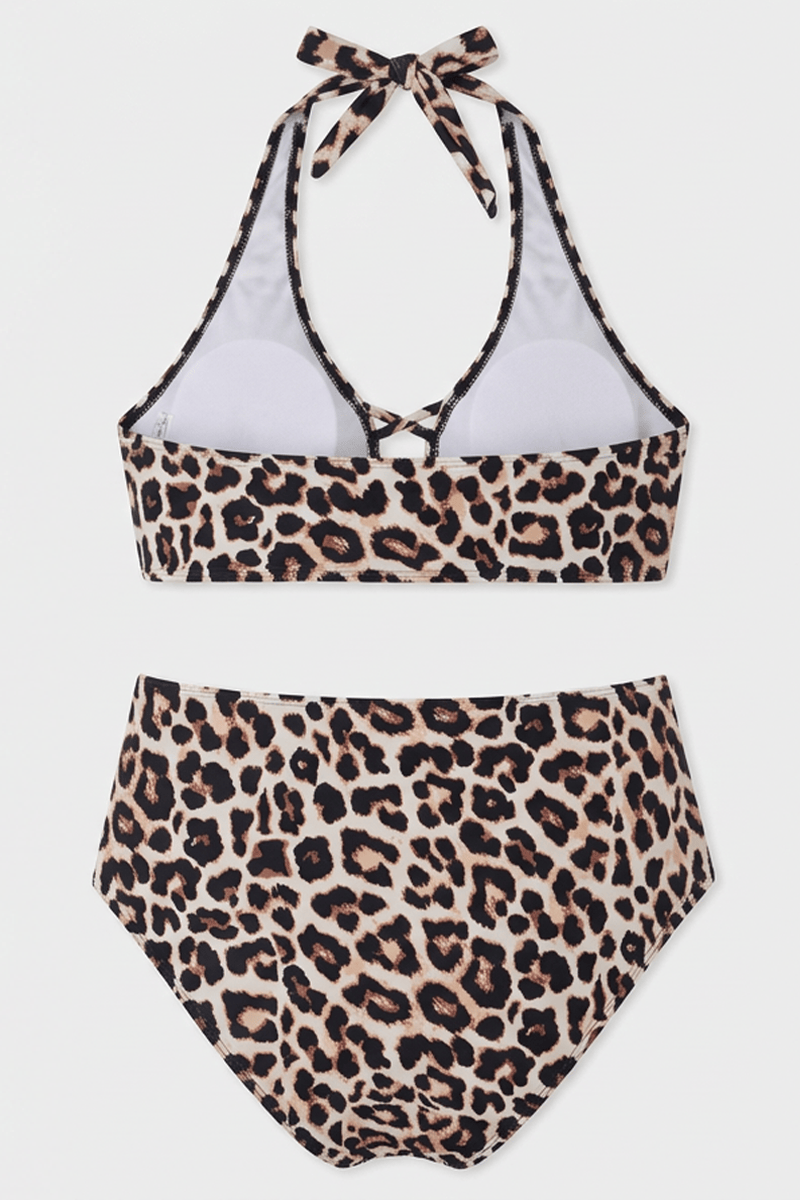 Brown Animal Print Cut Out Bikini Set for YouandAll Fashion