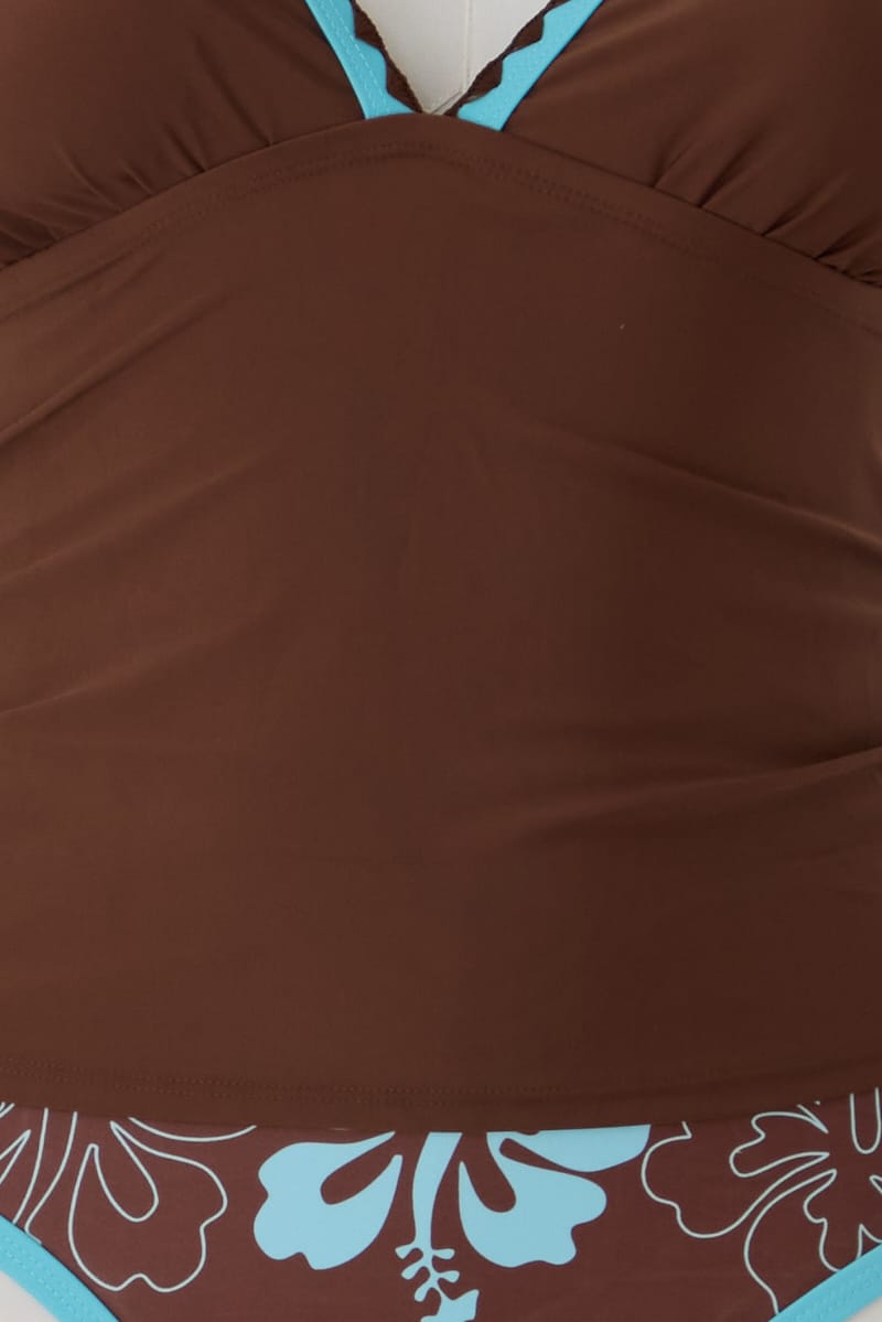 Brown V-neck Bikini Set for YouandAll Fashion