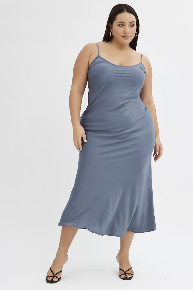 Grey Slip Dress Sleeveless Maxi for YouandAll Fashion