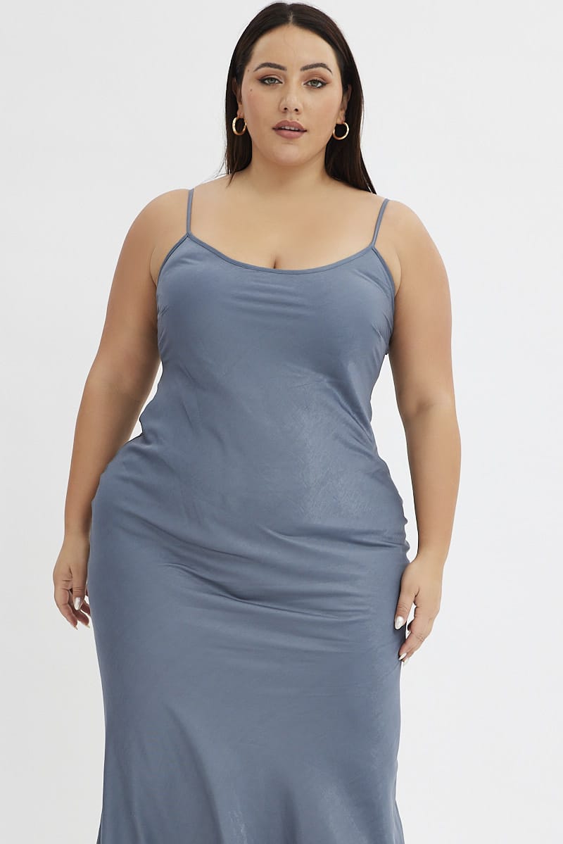 Grey Slip Dress Sleeveless Maxi for YouandAll Fashion