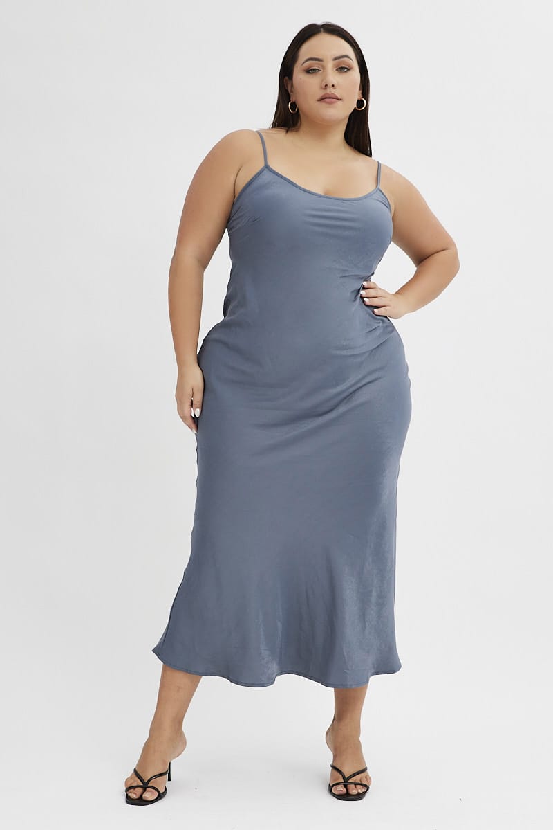 Grey Slip Dress Sleeveless Maxi for YouandAll Fashion