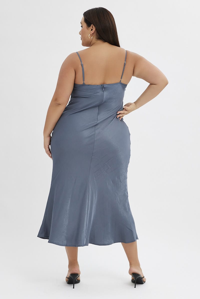 Grey Slip Dress Sleeveless Maxi for YouandAll Fashion