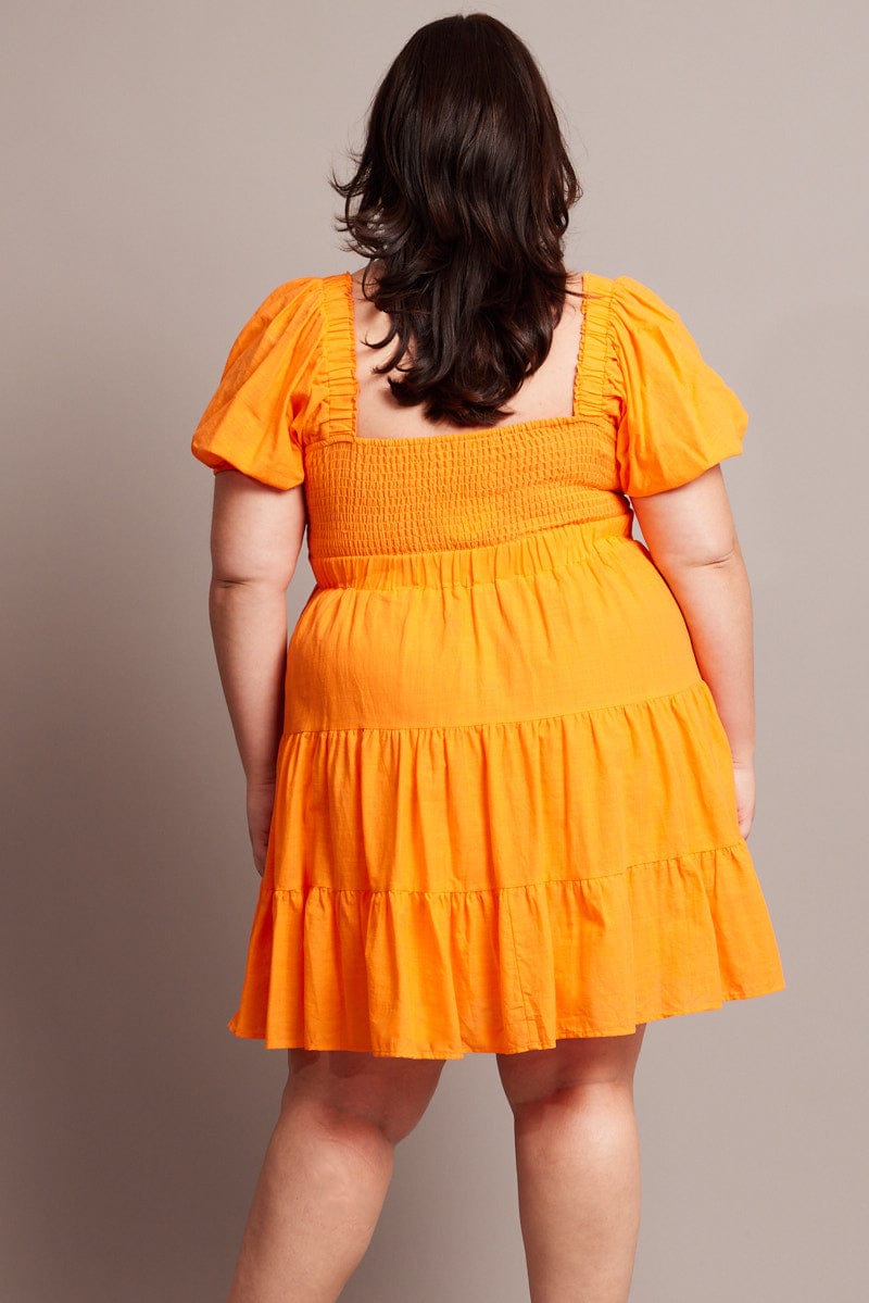 Orange Cut Out Twist Mini Dress for YouandAll Fashion