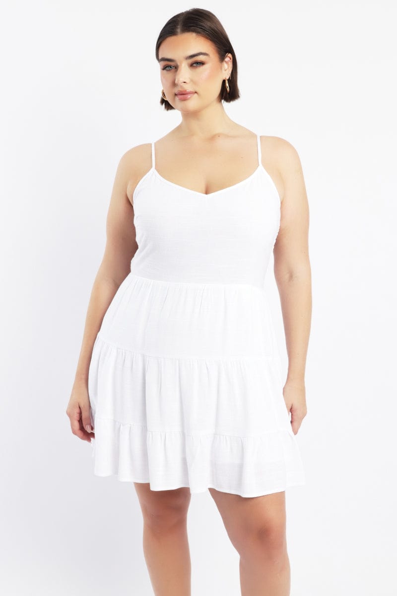 plus size white semi formal dress PLUS SIZE WHITE SATIN V-NECK GOWN BY CINDERELLA DIVINE 7469WW