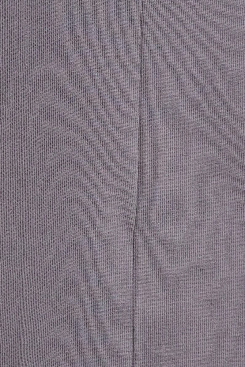 Grey Bodycon Dress Short Sleeve Midi Rib for YouandAll Fashion