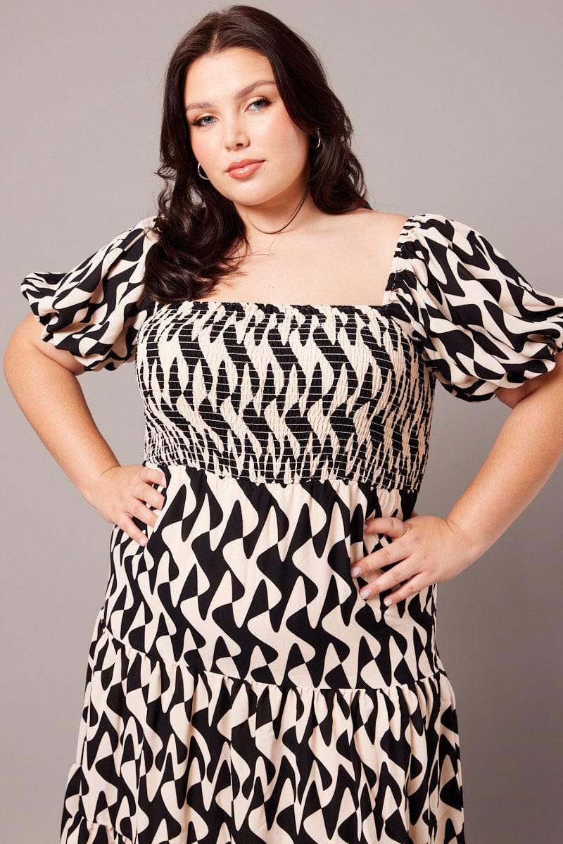 midi dress short sleeves 2019 ladies midi dresses Black Floral Short Sleeve Midi Dress - Midi Dresses For Women
