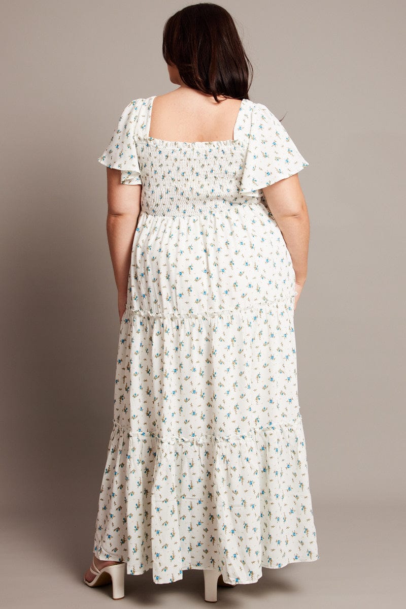 short sleeve shirred bodice dress Off Shoulder Frill Trim Shirred Bodice Dress. Code/185