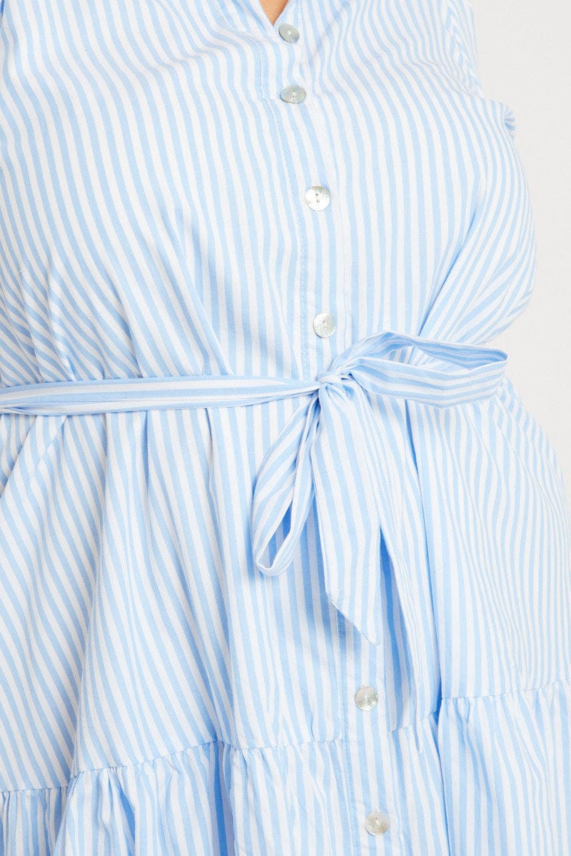 Blue Stripe Shirt Dress for YouandAll Fashion