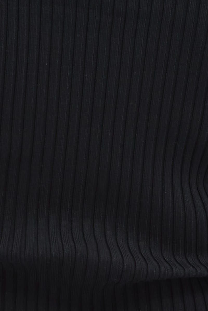 Black Knit Dress Lace Up Front Long Sleeve Rib for YouandAll Fashion