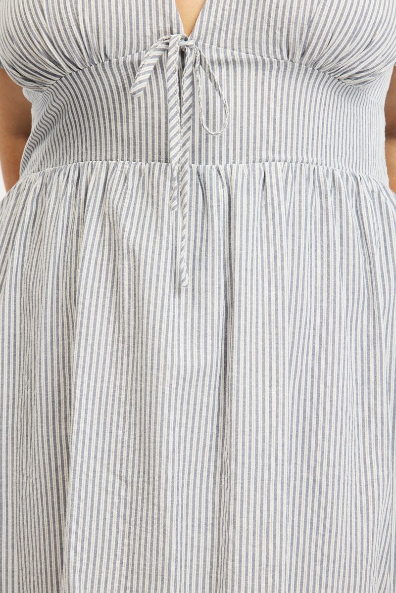 Black Stripe Maxi Dress Short Sleeve for YouandAll Fashion