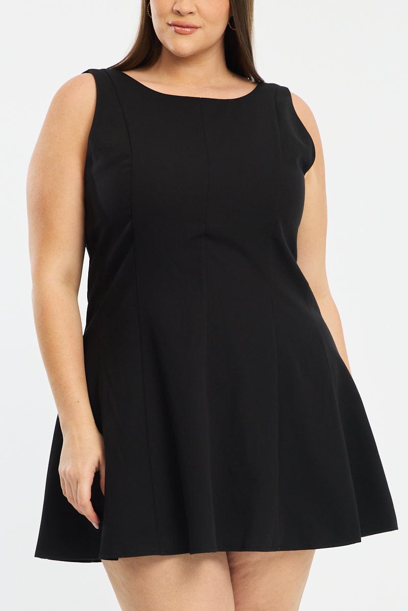 Black Skater Dress Sleeveless for YouandAll Fashion