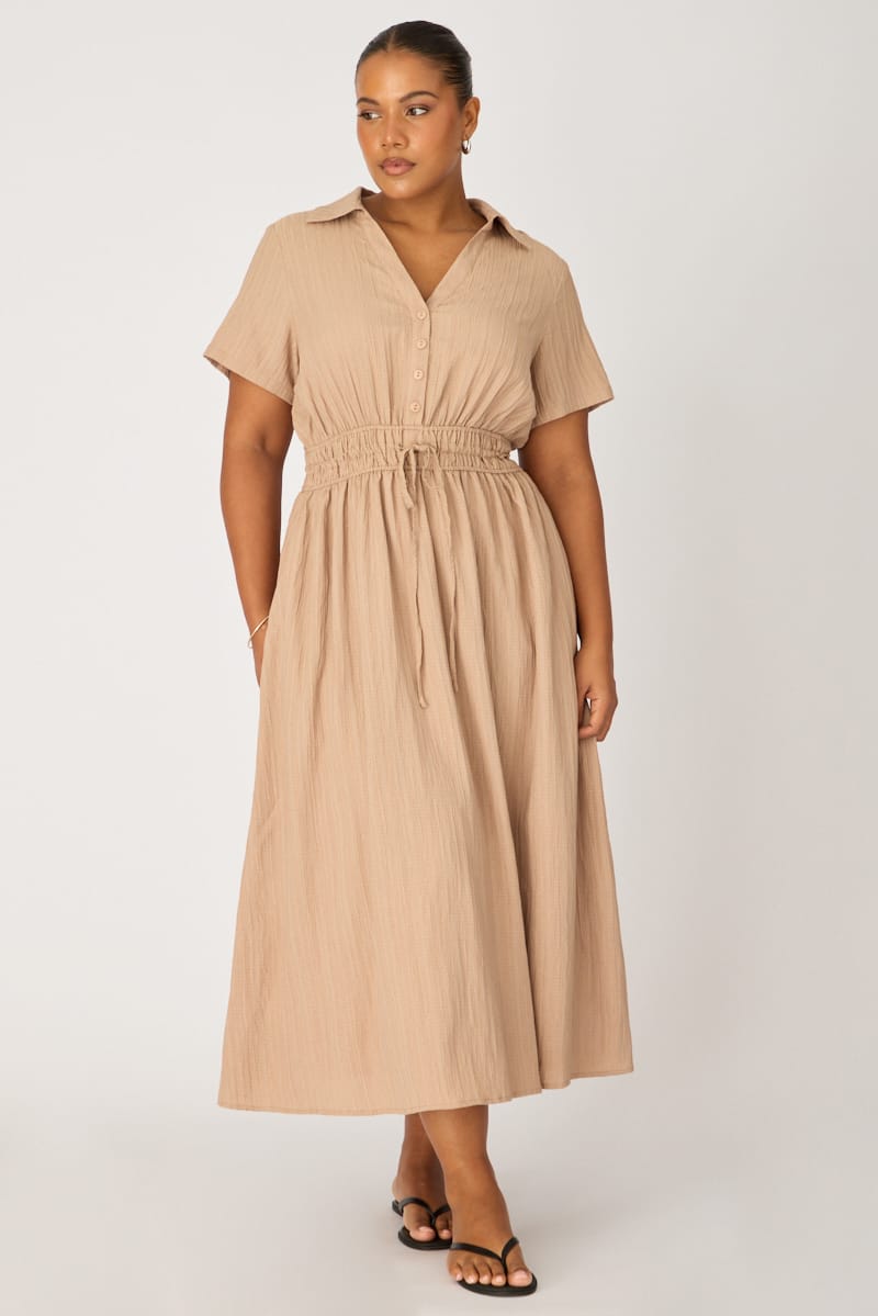 plus size beige dress Modest Floral 27967BEJ Our store provides within 30 days Free Return and Refund serviceComplete product boohoo Women's Plus Cinched Detail