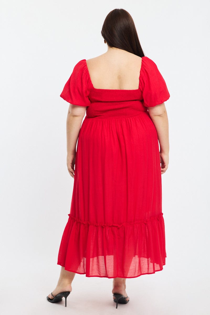 red maxi dress short sleeve Red Maxi Dress Short Sleeve Ruched Bust