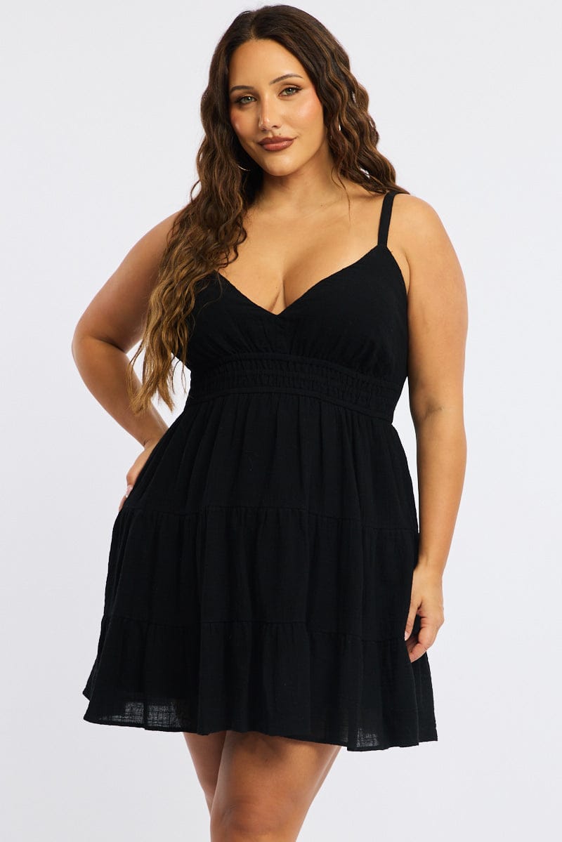 Black Skater Dress Sleeveless | You & All Black Skater Dress Sleeveless | You & All