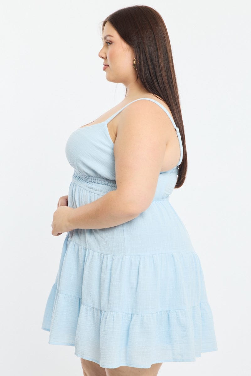 Blue Skater Dress Sleeveless for YouandAll Fashion