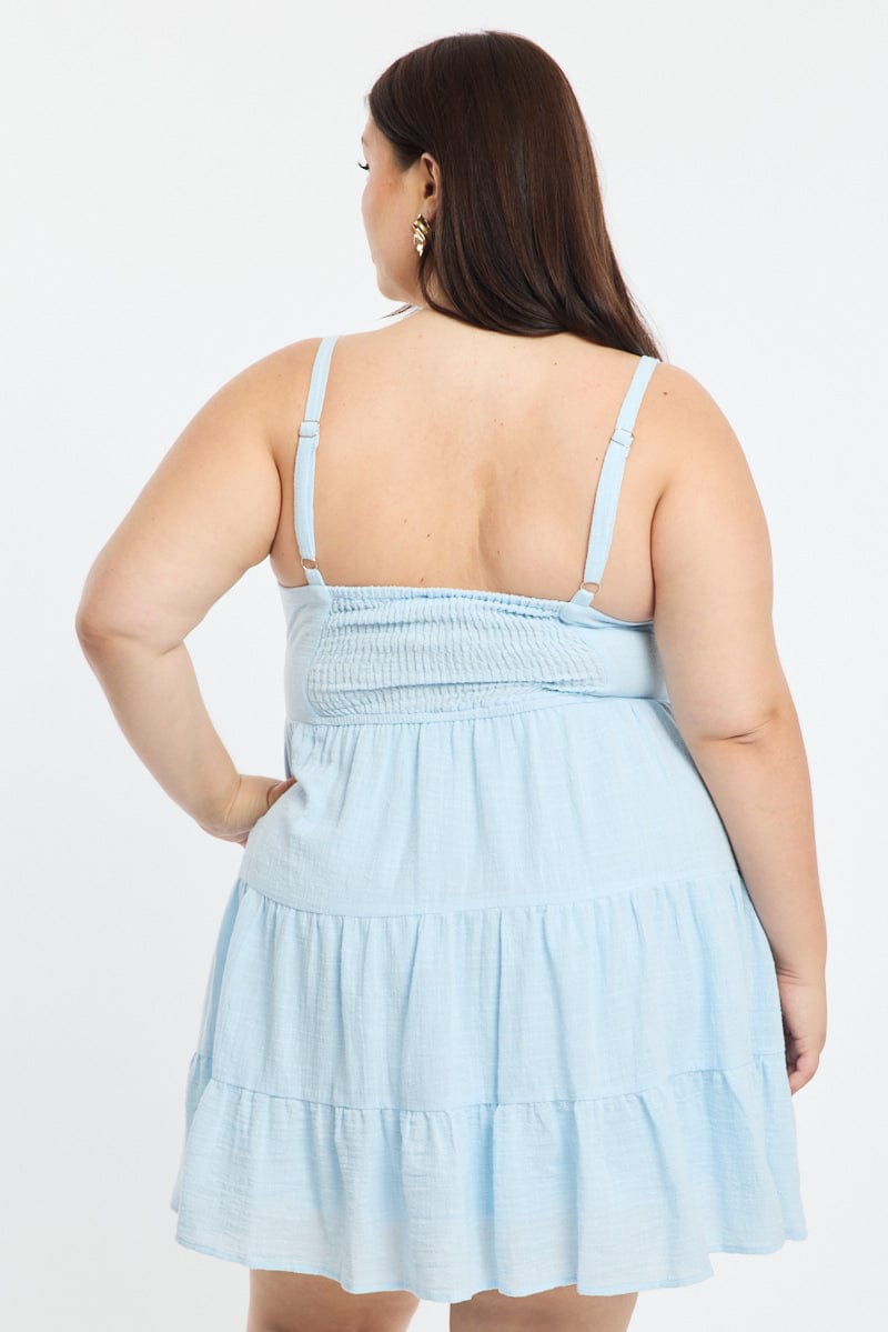 Blue Skater Dress Sleeveless for YouandAll Fashion