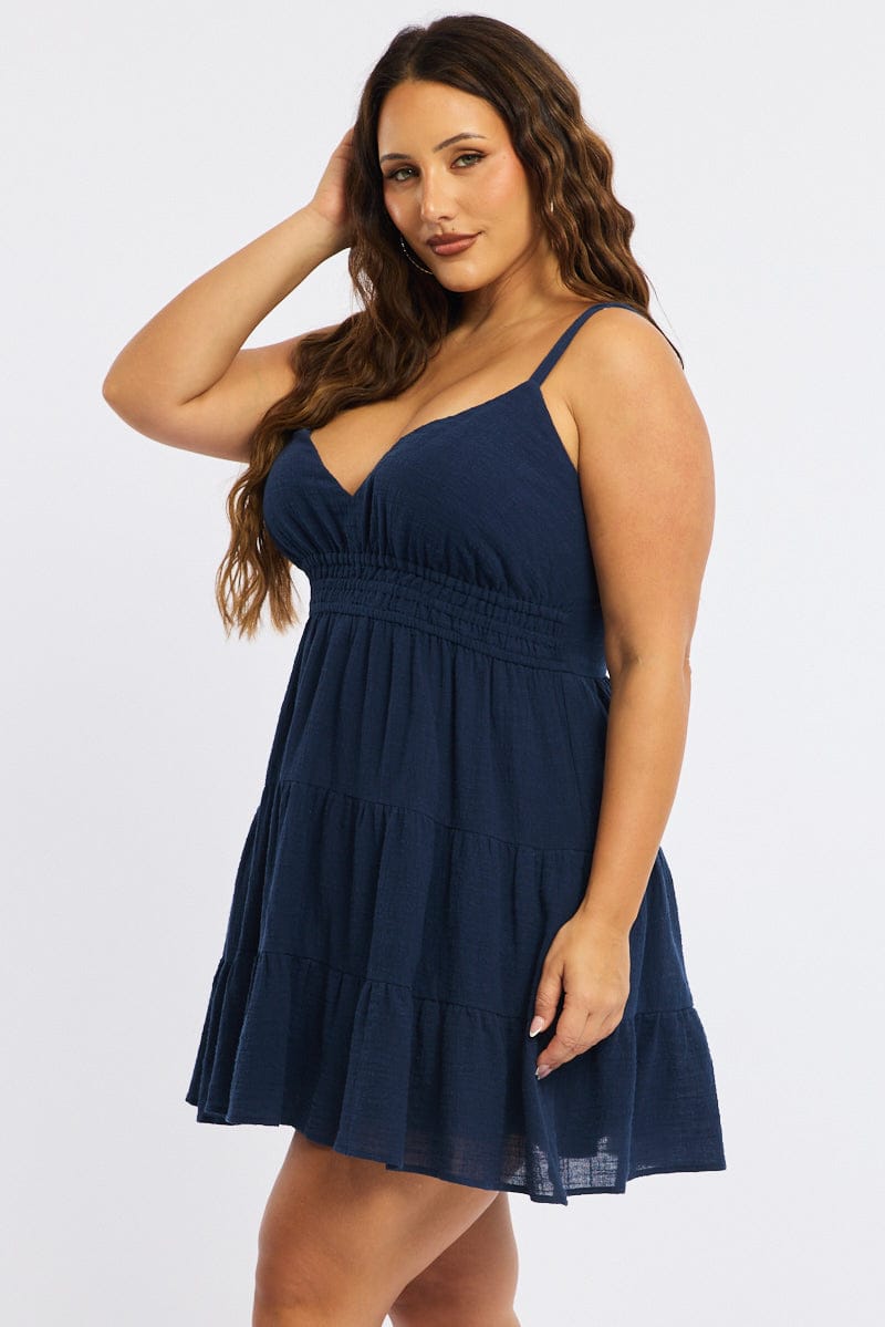 Blue Skater Dress Sleeveless for YouandAll Fashion