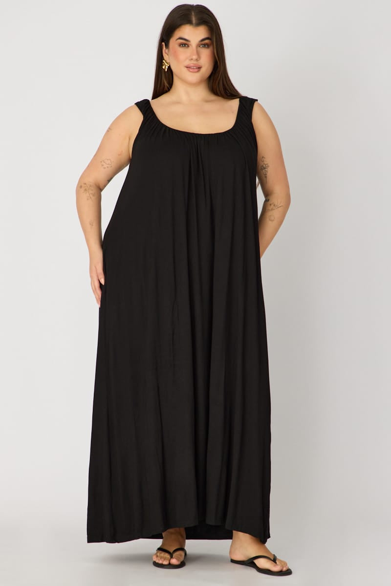Black Maxi Dress Sleeveless for YouandAll Fashion