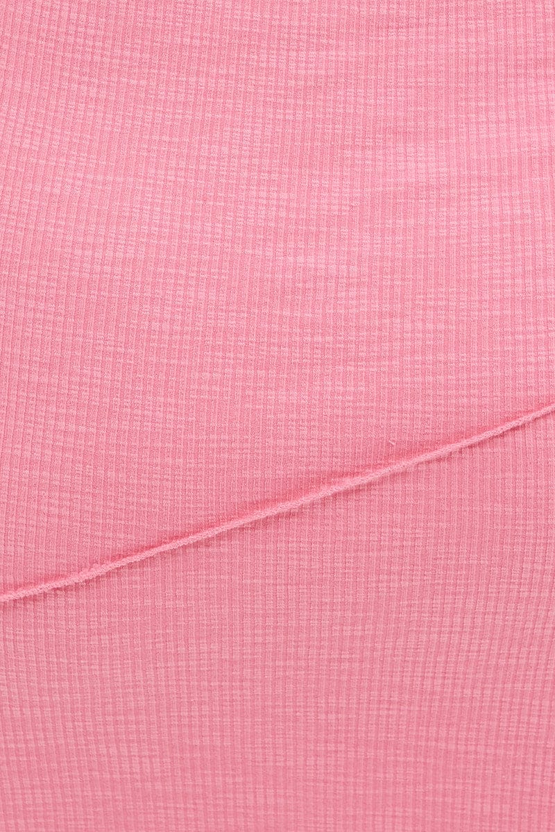 Pink Bodycon Dress Strapless Rib Jersey for YouandAll Fashion