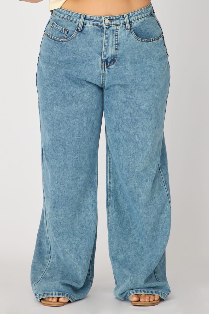 Denim Slim Wide Jeans Mid Rise for YouandAll Fashion