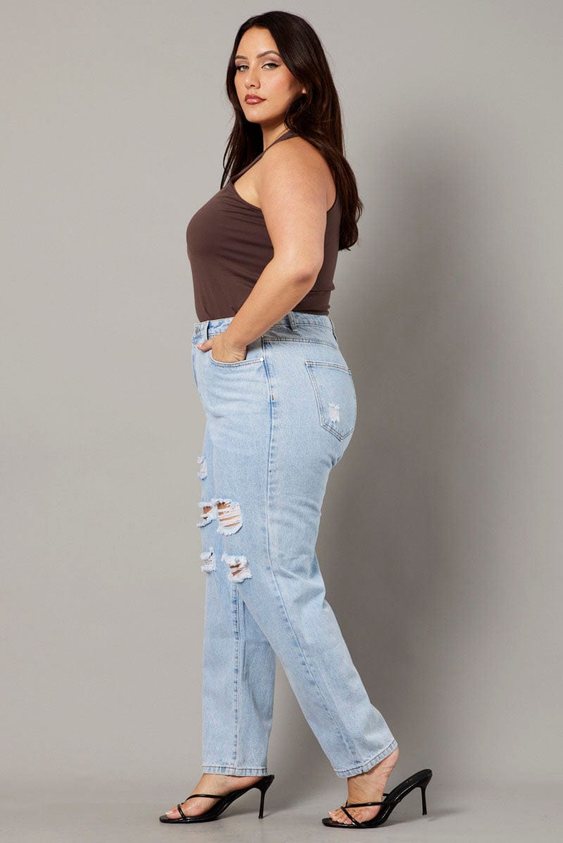 Denim Baggy Jeans High Rise for YouandAll Fashion
