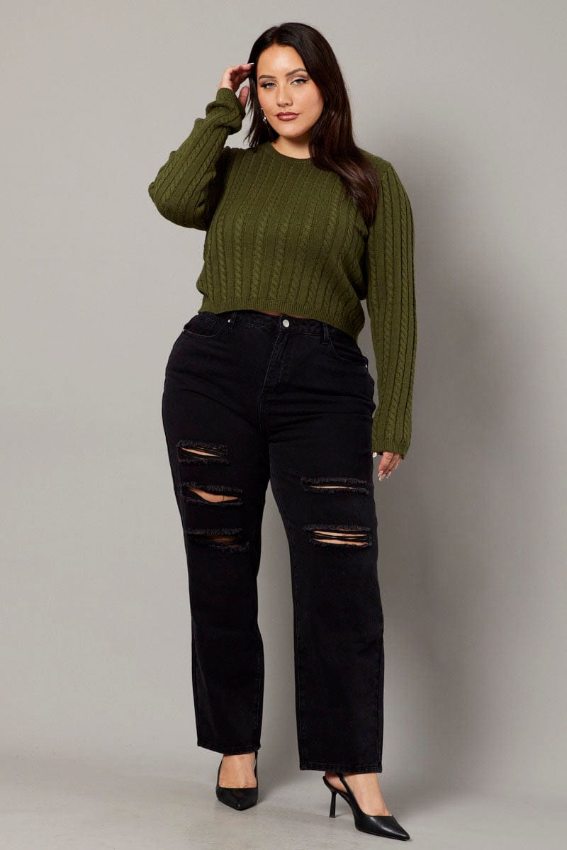 Black Baggy Jeans High Rise for YouandAll Fashion