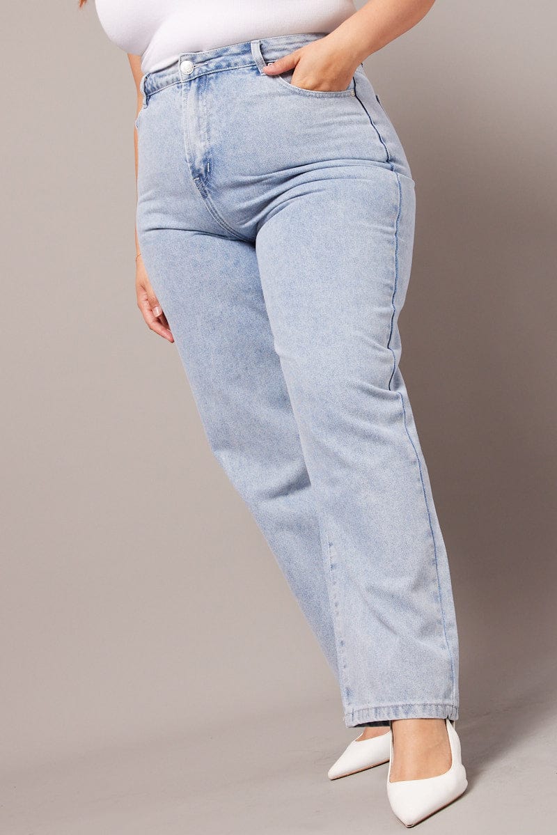 Denim Wide Leg Jeans High Rise for YouandAll Fashion