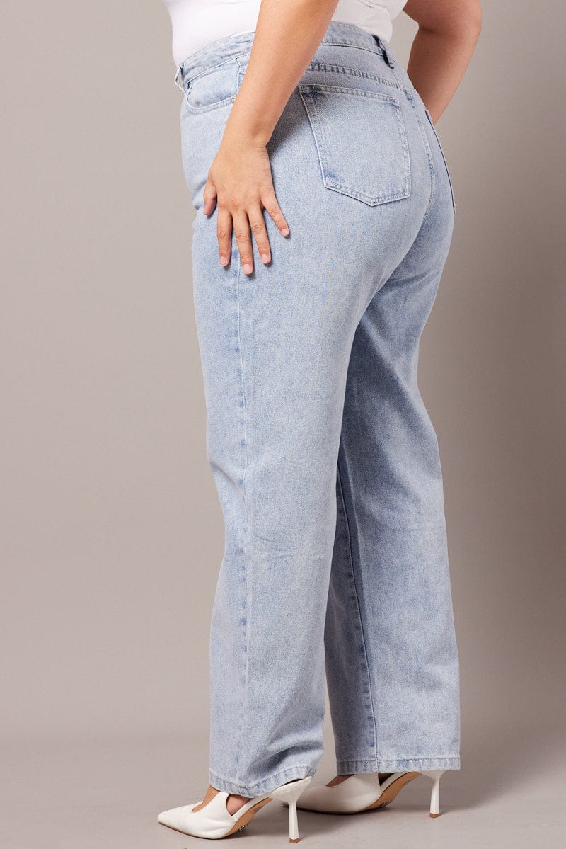 Denim Wide Leg Jeans High Rise for YouandAll Fashion