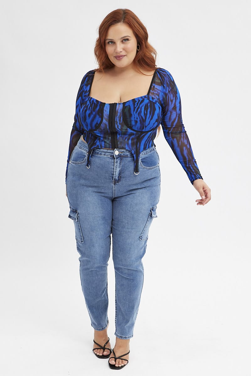 Denim Cargo Skinny Jeans High Rise for YouandAll Fashion