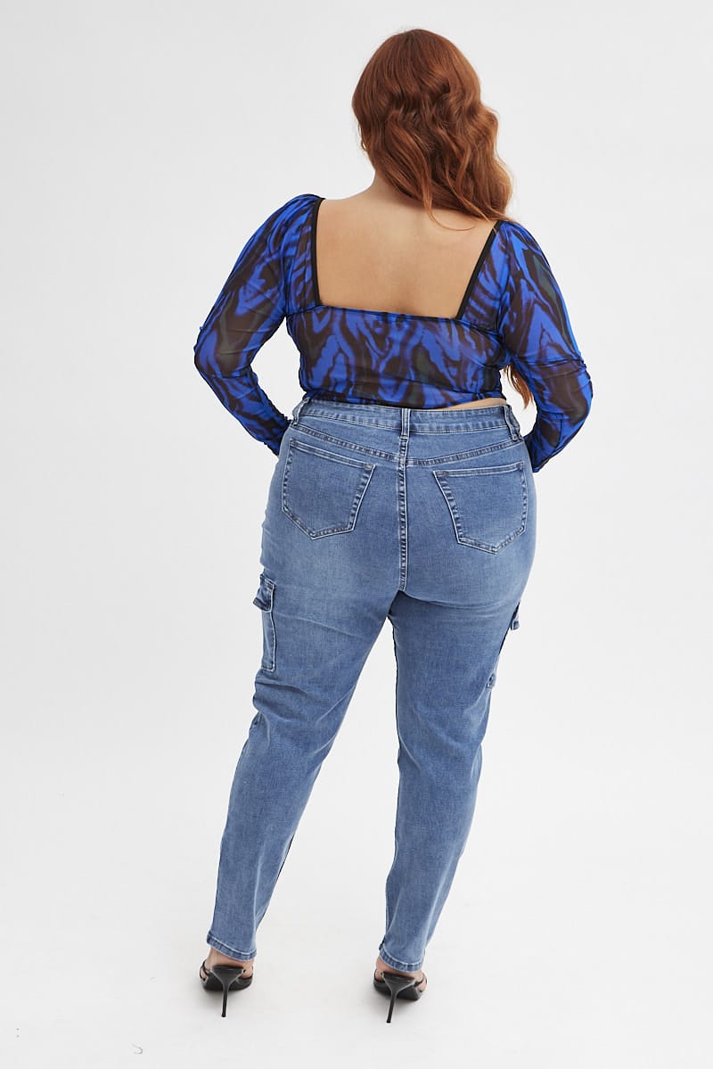 Denim Cargo Skinny Jeans High Rise for YouandAll Fashion