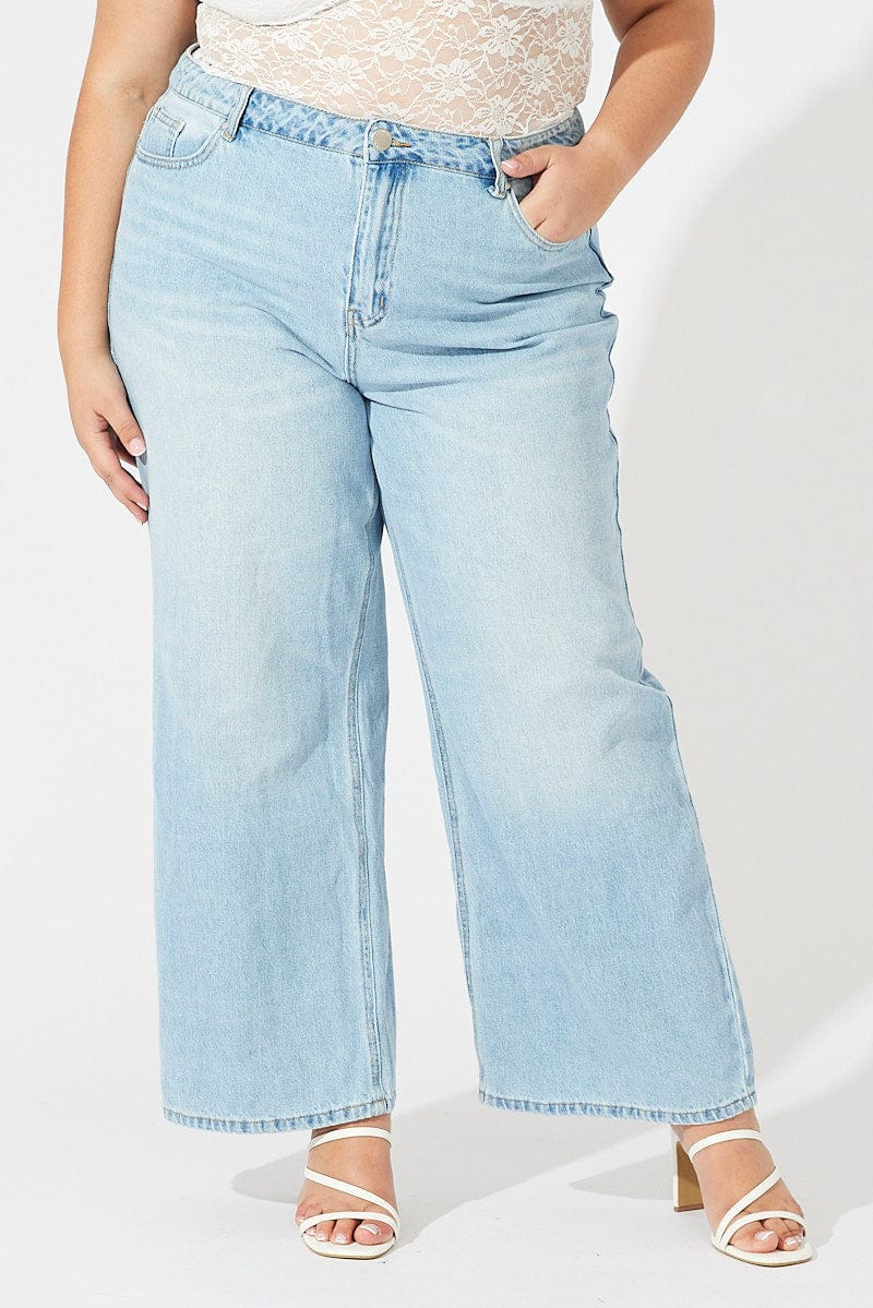 Denim Wide Leg Jeans High Rise for YouandAll Fashion