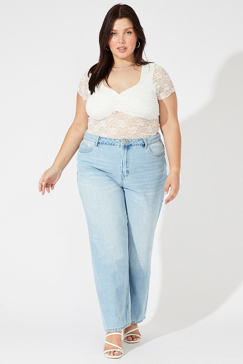 Denim Wide Leg Jeans High Rise for YouandAll Fashion