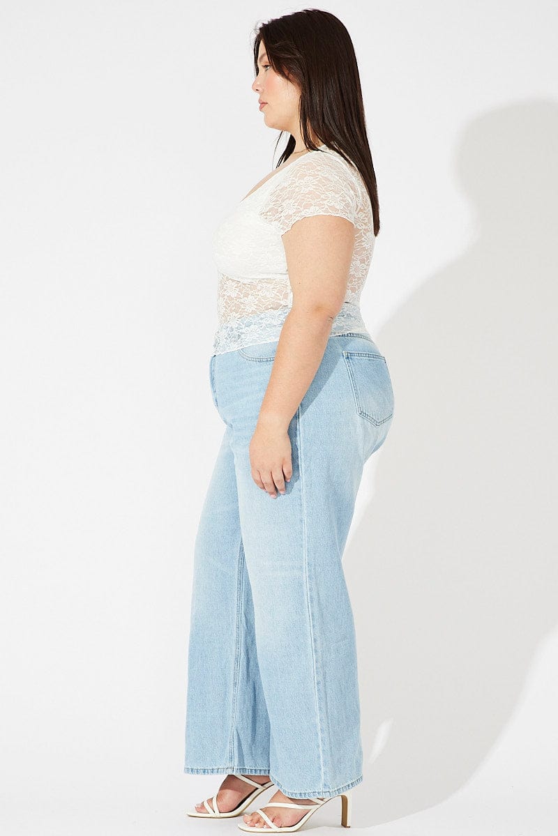 Denim Wide Leg Jeans High Rise for YouandAll Fashion