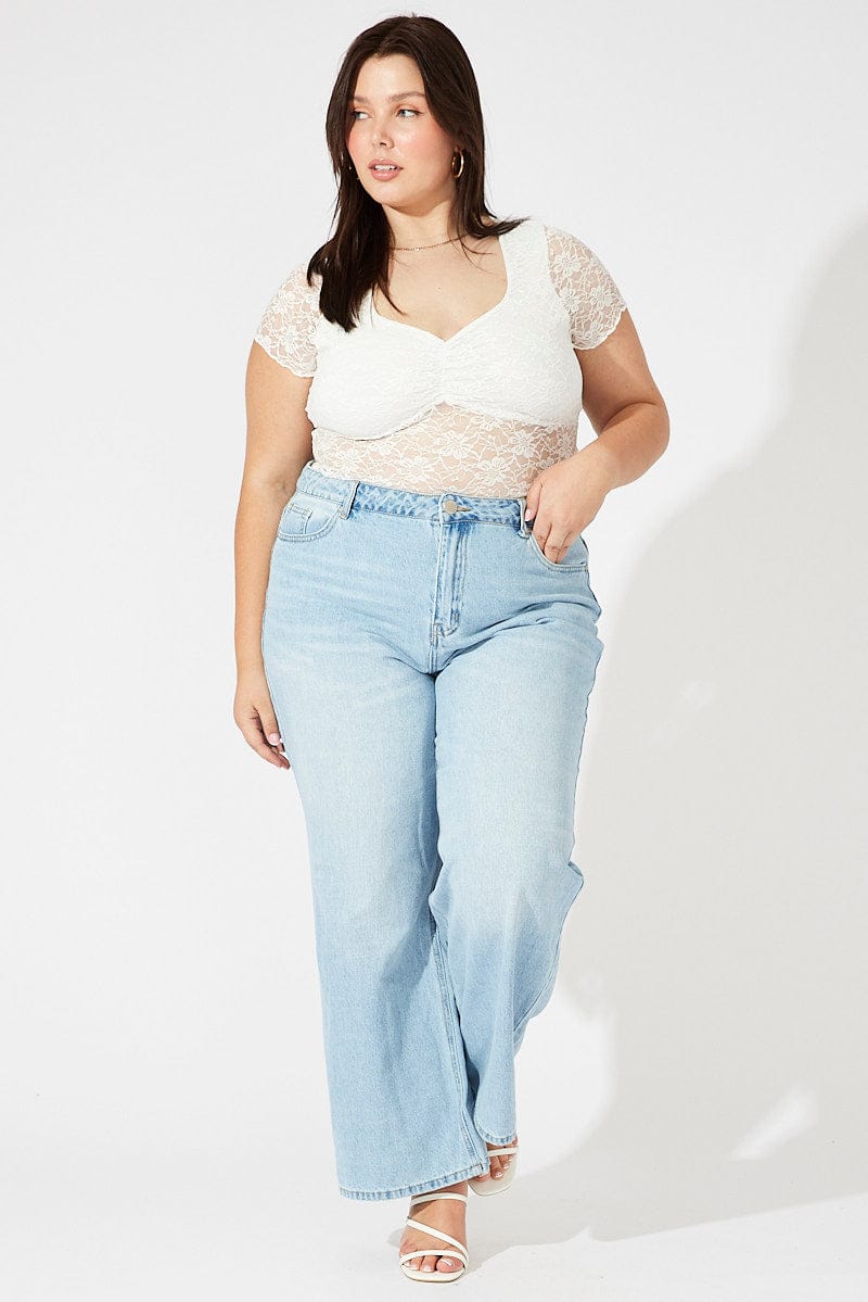 Denim Wide Leg Jeans High Rise for YouandAll Fashion