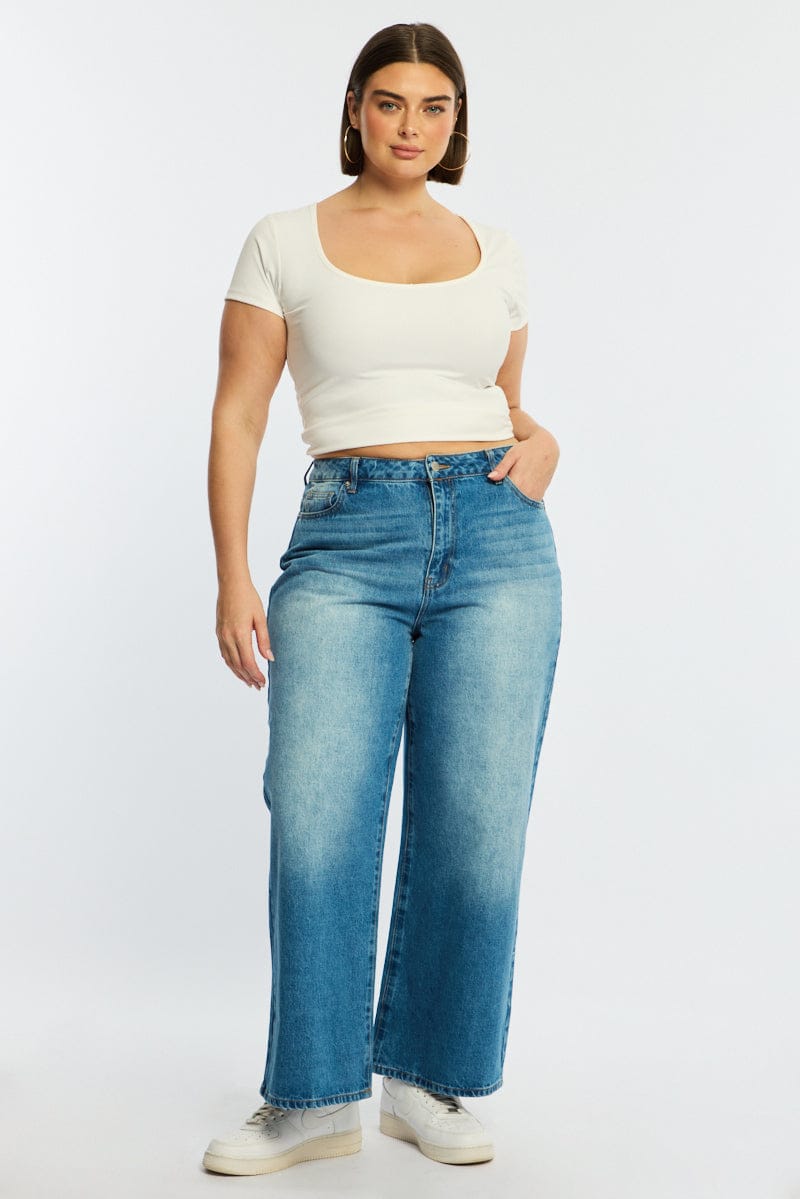 Denim Wide Leg Denim High Rise for YouandAll Fashion