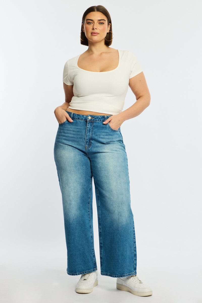 Denim Wide Leg Denim High Rise for YouandAll Fashion
